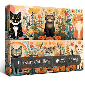 Eleganti gatti puzzle puzzle 1000 pezzi